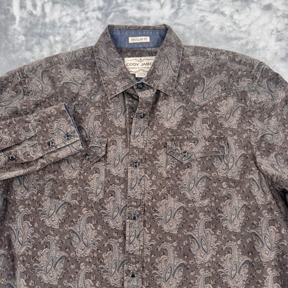 Cody James Mens Paisley Western Shirt Regular Fit Long‎ Sleeve Button Up